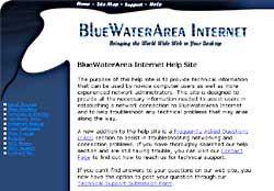 Screenshot of Blue Water Area Help Site