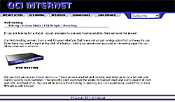 Screenshot of QCI Internet Site