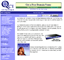 Screenshot of QCI Internet Site